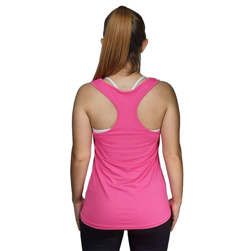 Imagem 2 do produto Camiseta Regata Academia Selene Pink Básica Poliamida Feminina