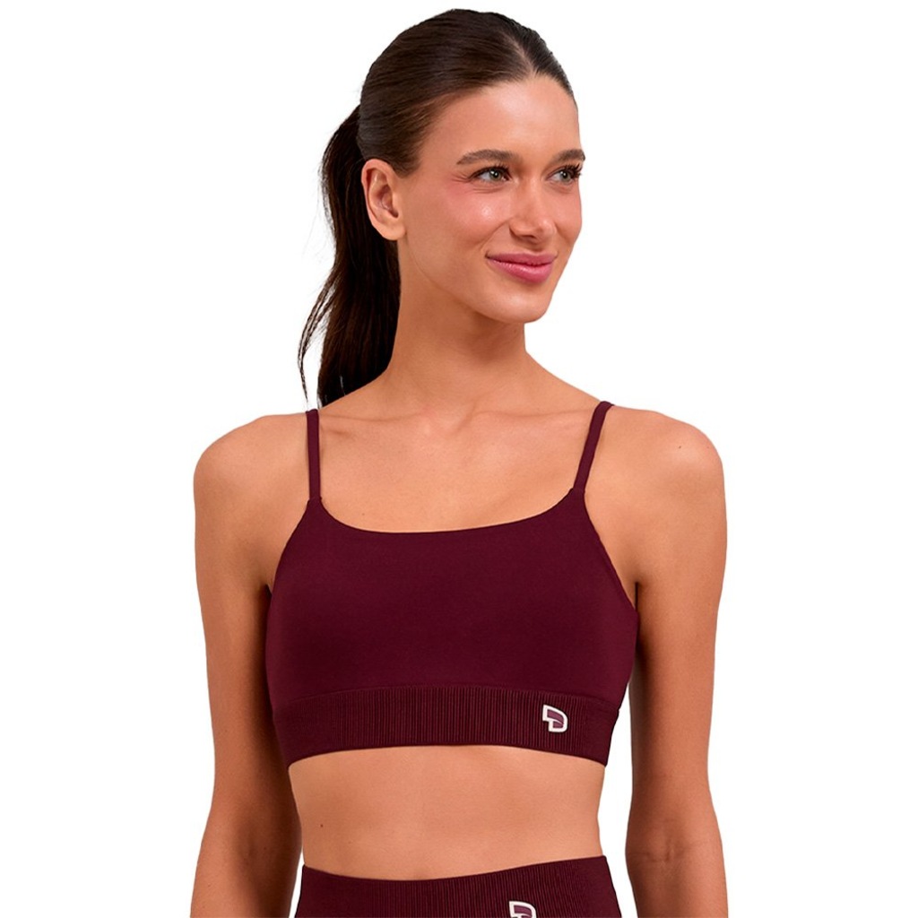 Top Alto Giro Cós Canelado Feminino