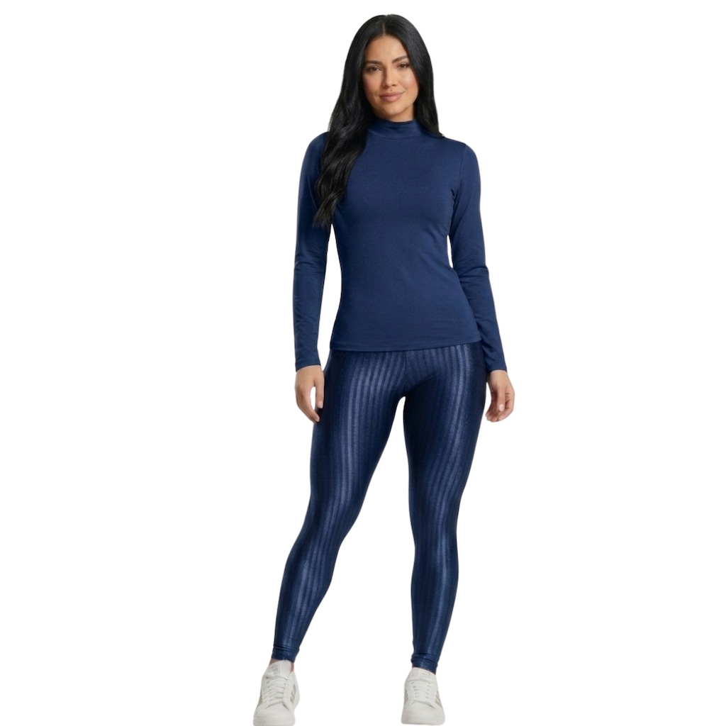 Conjunto Fitness Vekyo Feminino Blusa Térmica Proteção UV e Calça New Zig