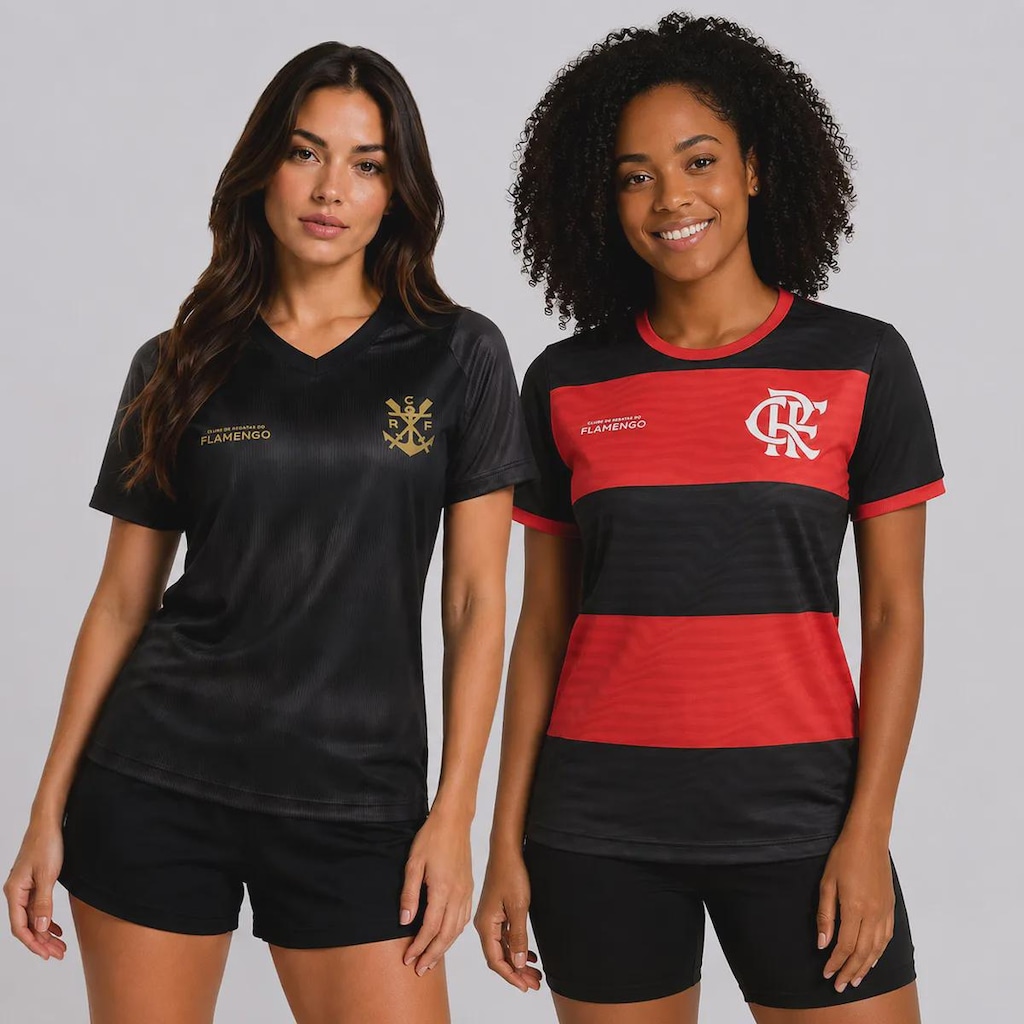 Imagem 1 do produto Kit 2 Camisas do Flamengo Emoção e Energia Feminina