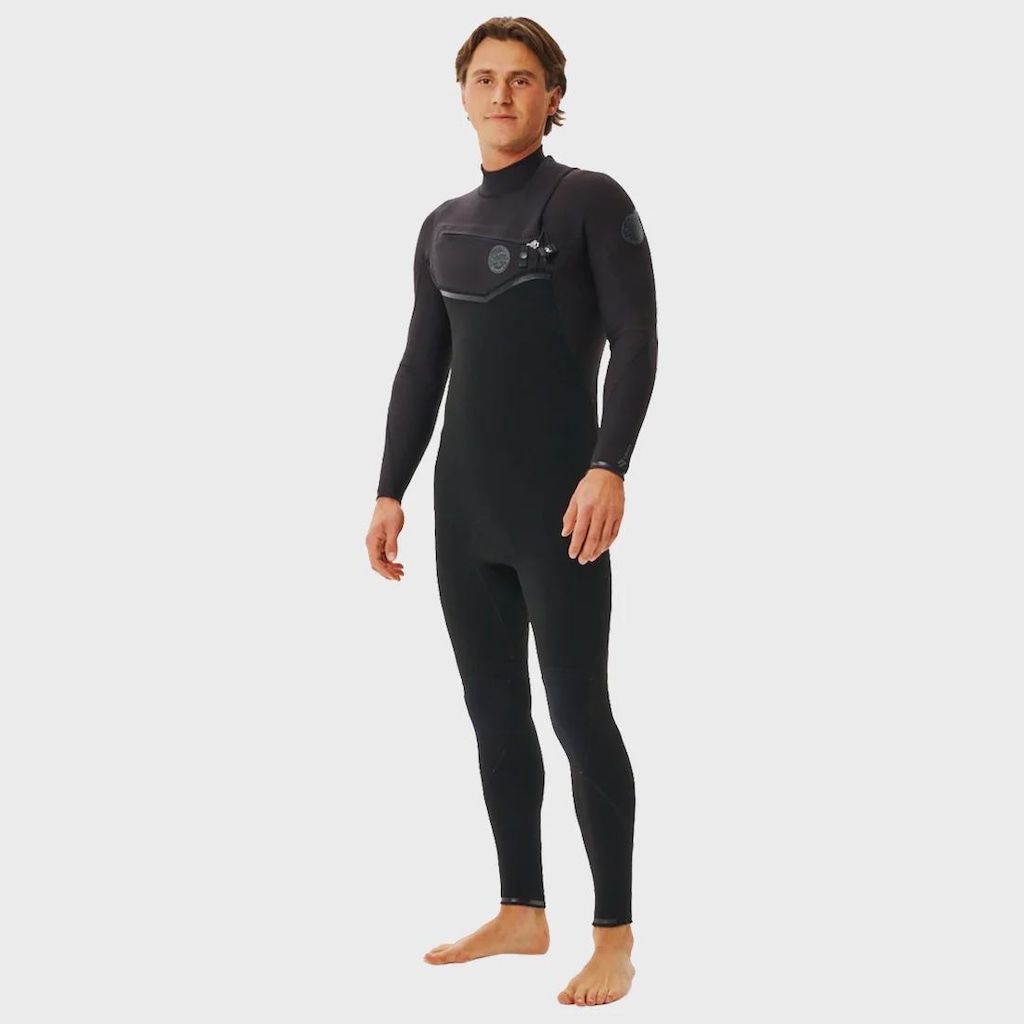 Long John Rip Curl E-Bomb 3/2mm Chest Zip Black Importado - Masculino