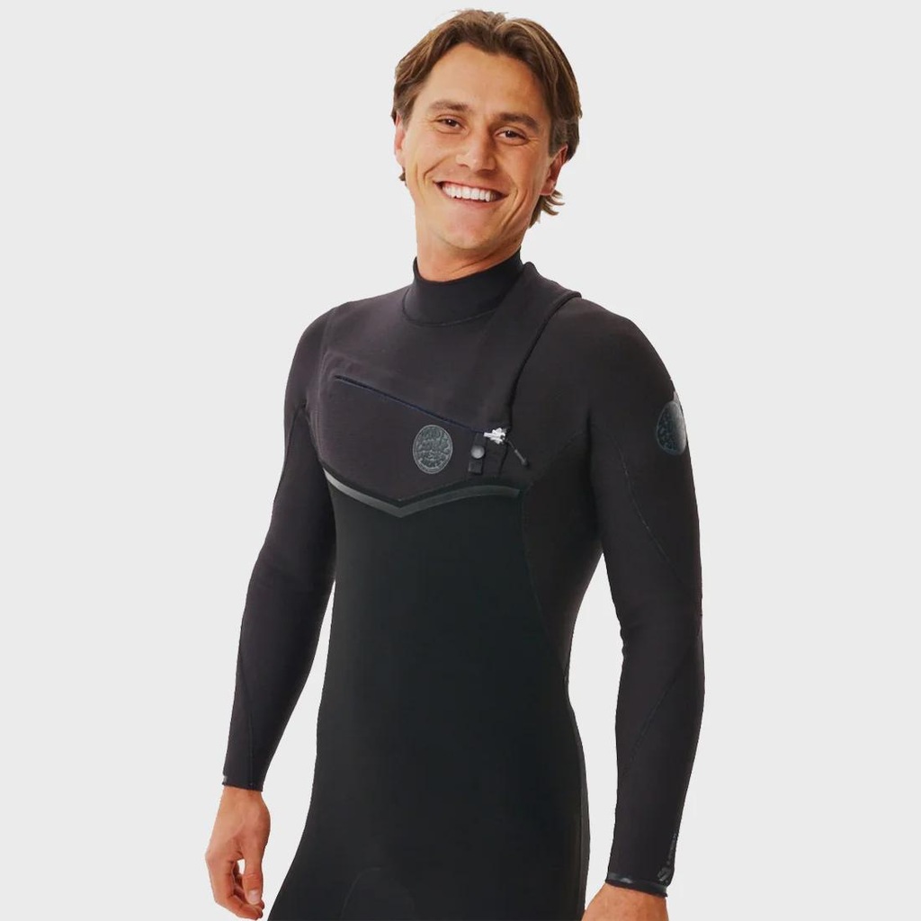 Imagem 3 do produto Long John Rip Curl E-Bomb 3/2mm Chest Zip Black Importado - Masculino