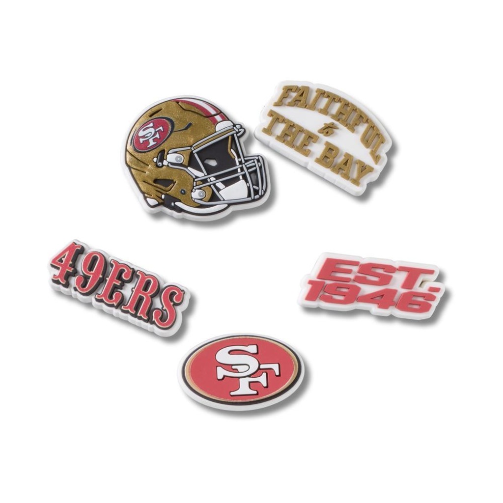 Jibbitz™ Crocs NFL San Francisco 49ERS Pack com 5 Peças
