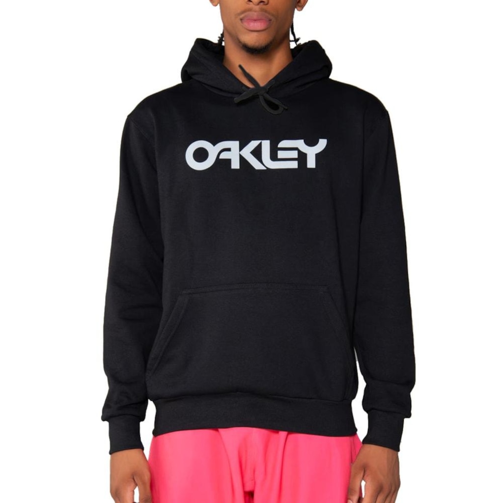 Blusão de Moletom Canguru Oakley B1B Hoodie Blackout Masculino