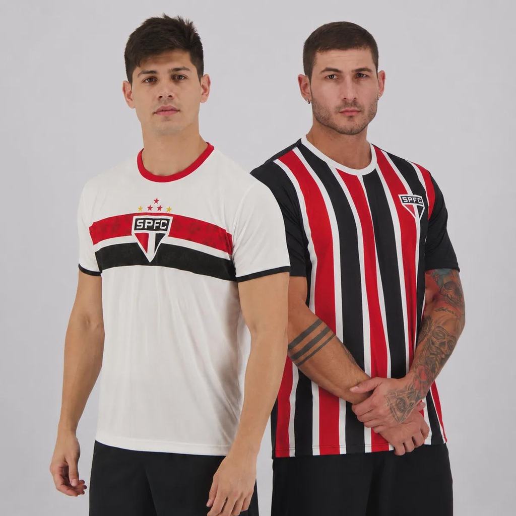 Kit 2 Camisas do São Paulo Stencil e Change Masculina
