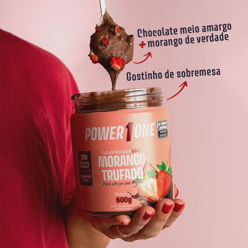 Imagem 5 do produto Pasta de Amendoim sabor Morango Trufado 600g
