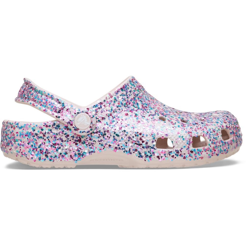 Sandália Crocs Classic Dazzle Glitter Clog K Cocoa Cream Infantil