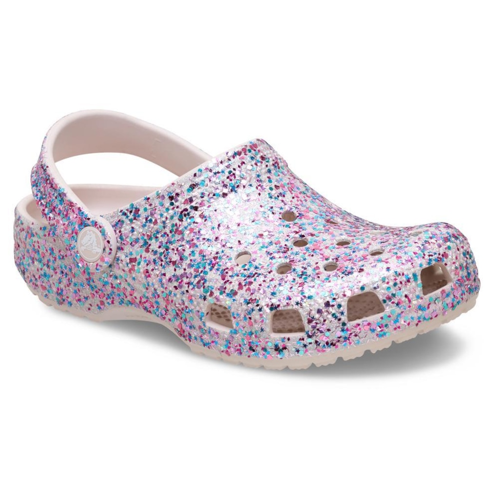 Imagem 2 do produto Sandália Crocs Classic Dazzle Glitter Clog K Cocoa Cream Infantil