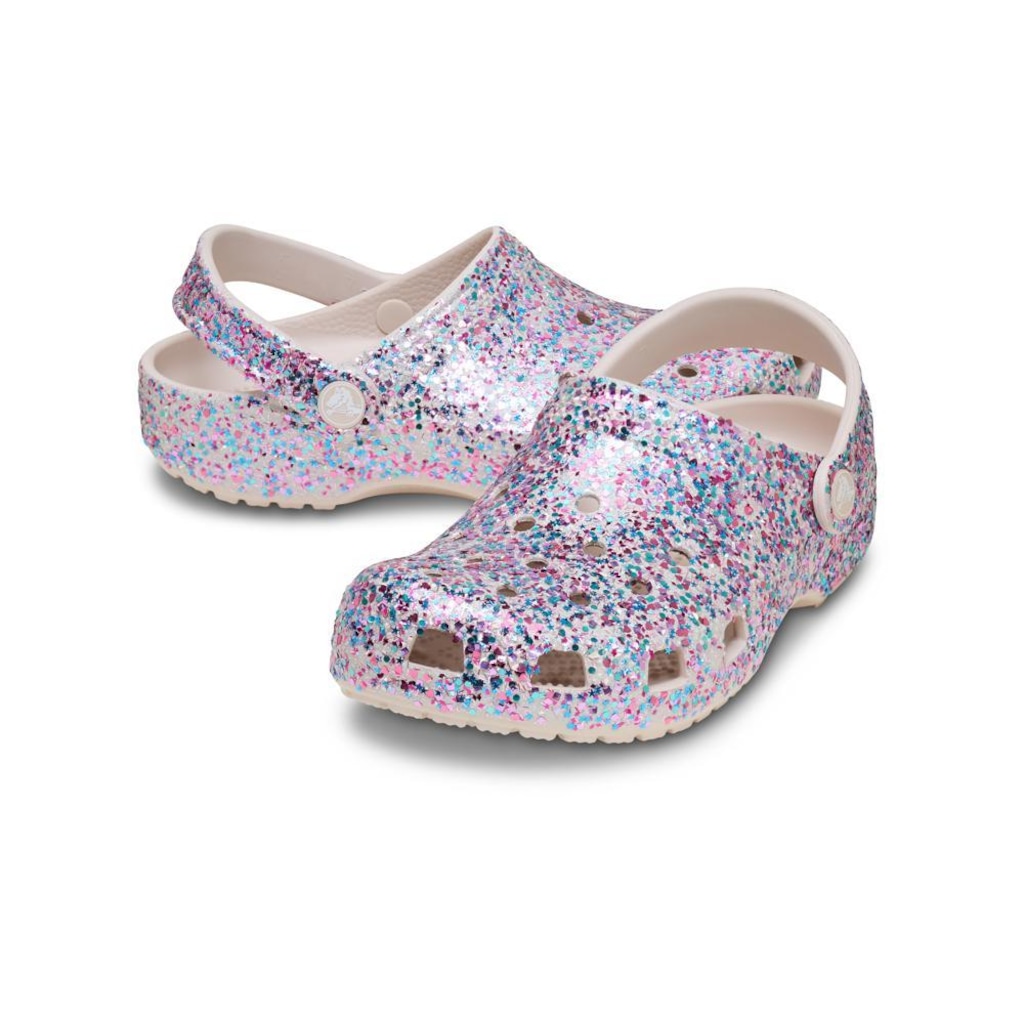 Imagem 3 do produto Sandália Crocs Classic Dazzle Glitter Clog K Cocoa Cream Infantil