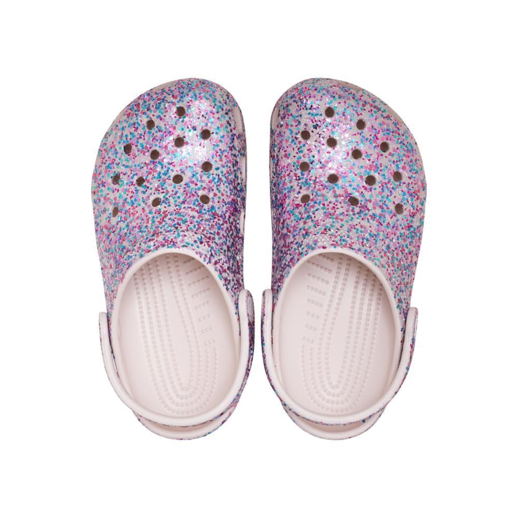 Imagem 4 do produto Sandália Crocs Classic Dazzle Glitter Clog K Cocoa Cream Infantil