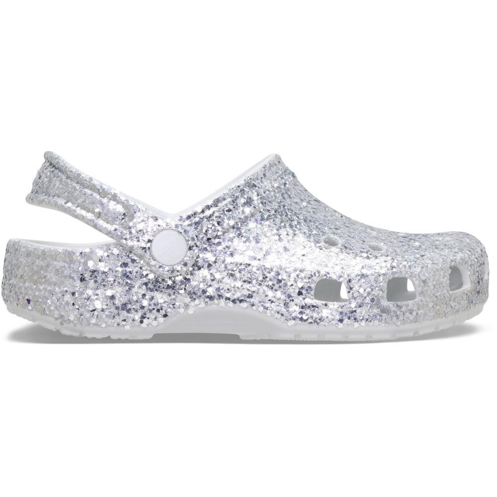Sandália Crocs Classic Dazzle Glitter Clog K Silver Infantil