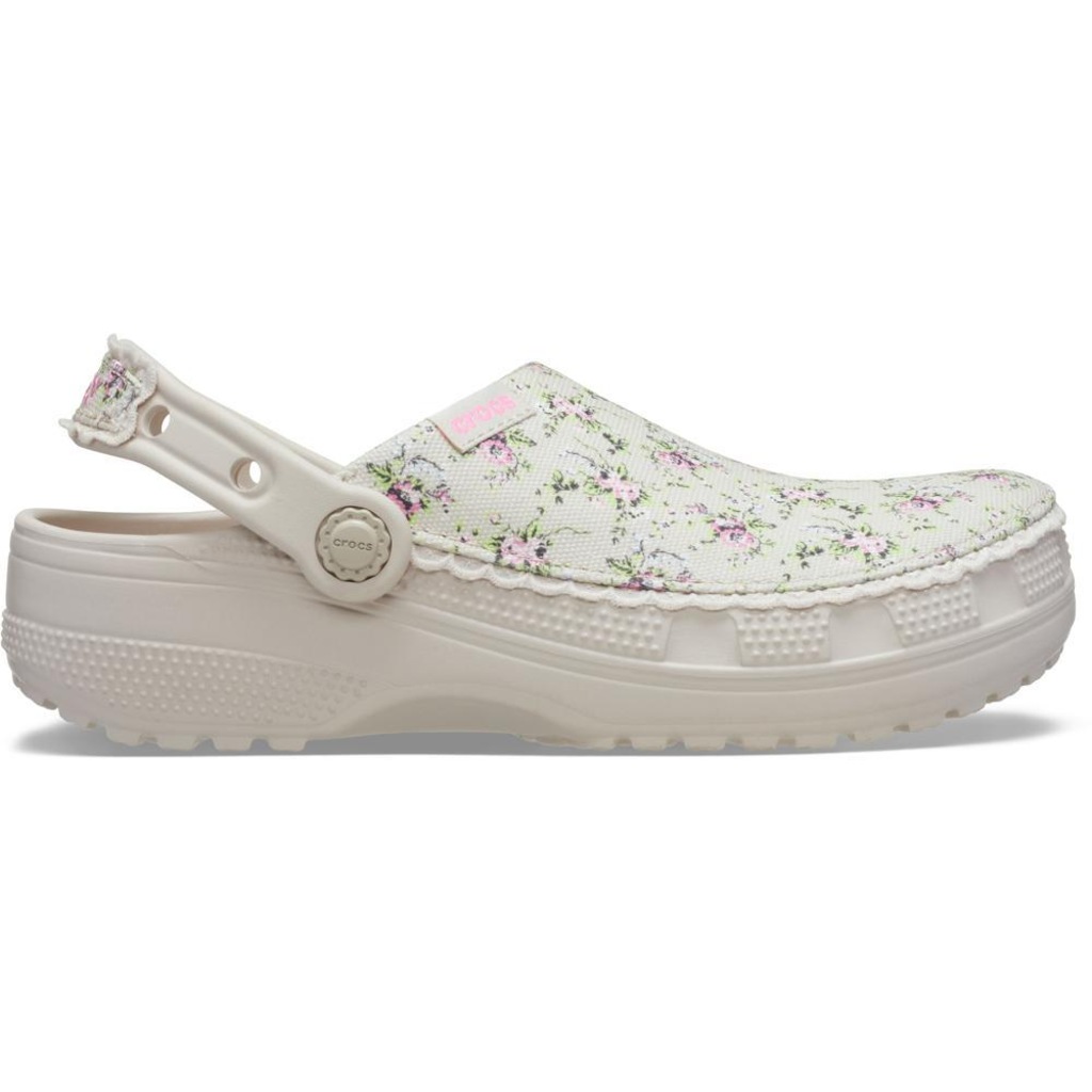 Sandália Crocs Classic Crafted Disty Floral Clog Cocoa Cream - Unissex