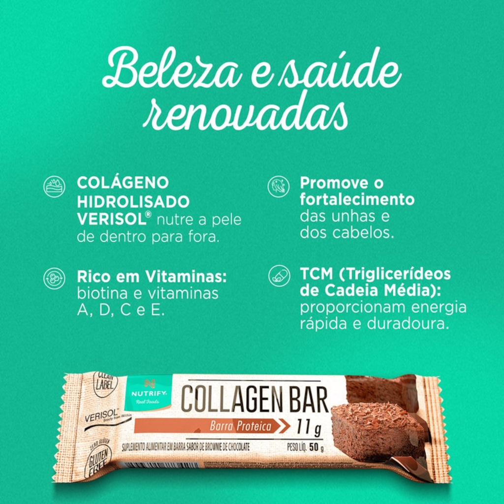 Imagem 3 do produto Barra de Proteína Collagen Bar Nutrify 50g