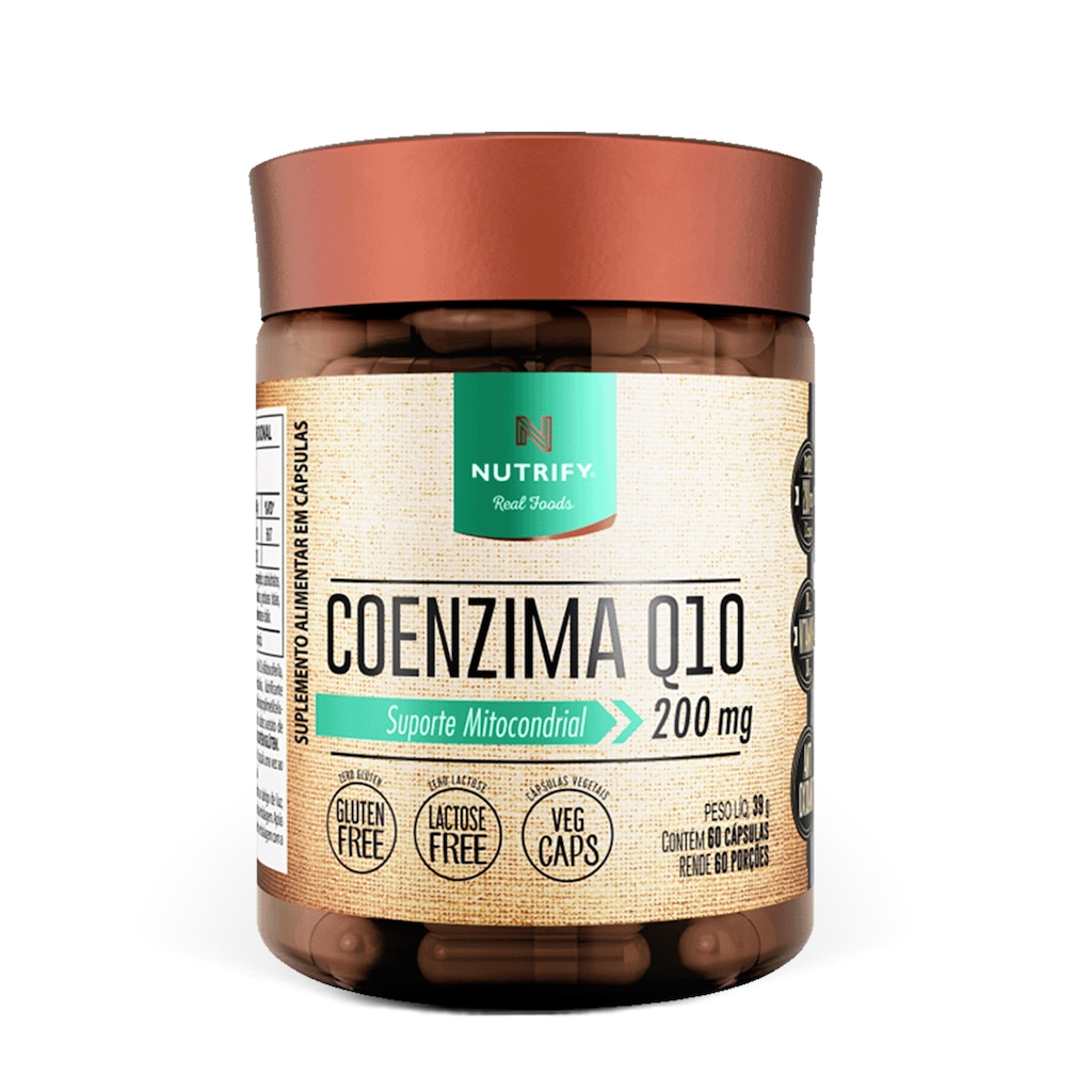 Nutrify Coenzima Q10 200mg com Vitamina E 60 Caps