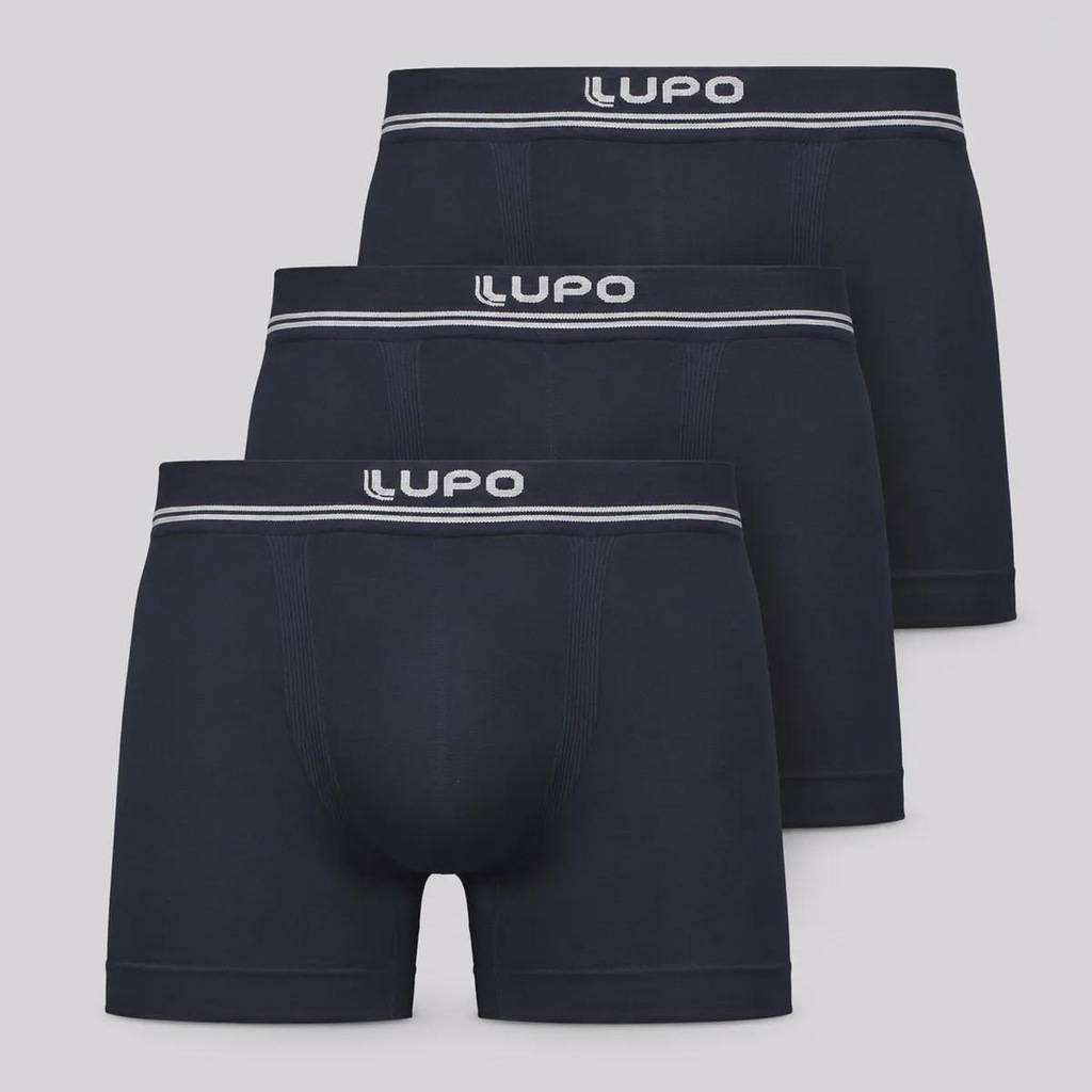 Kit 3 Cuecas Boxer Lupo Microfibra Sem Costura Adulto