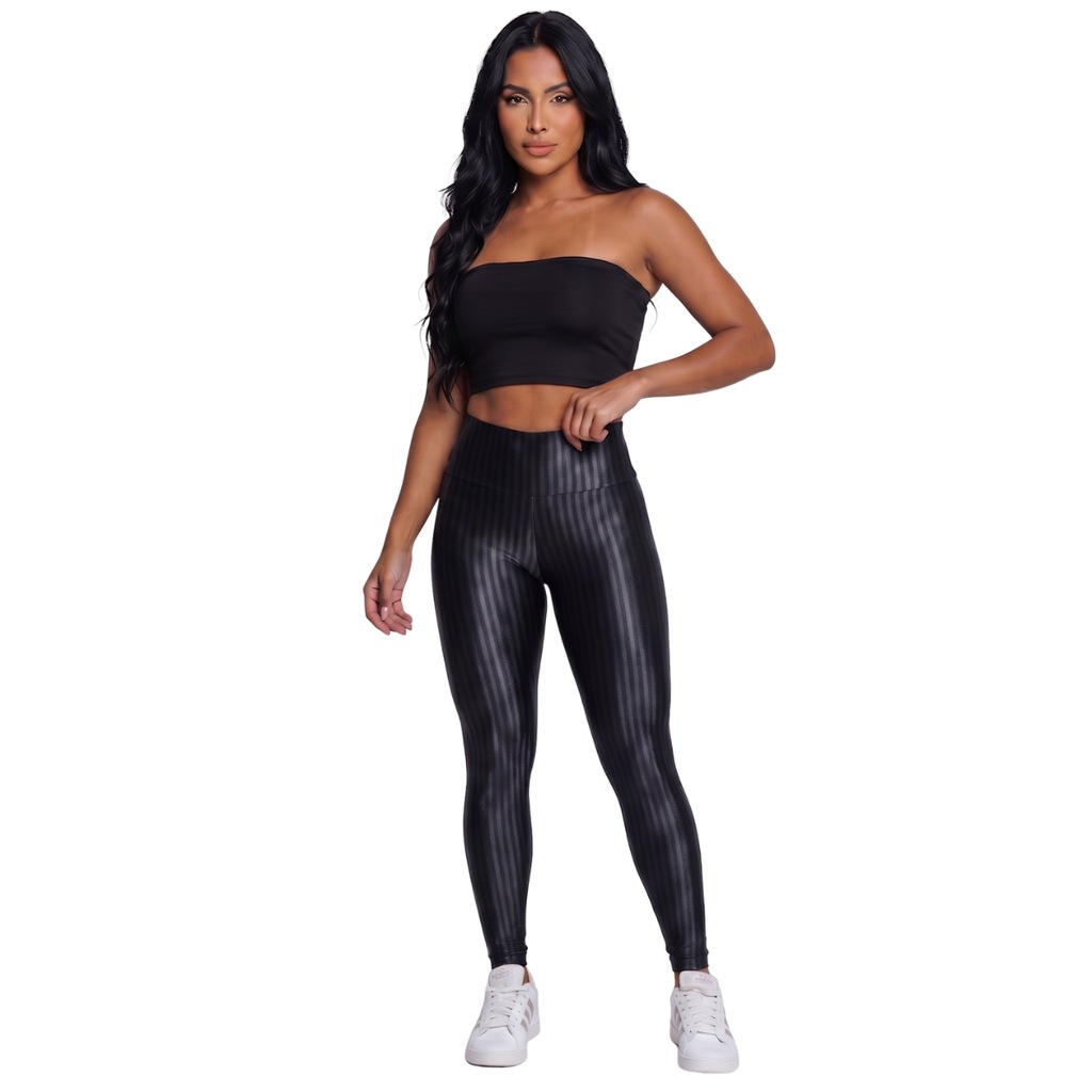 Conjunto Fitness Top Faixa Tube e Calça New Zig Vekyo Feminino