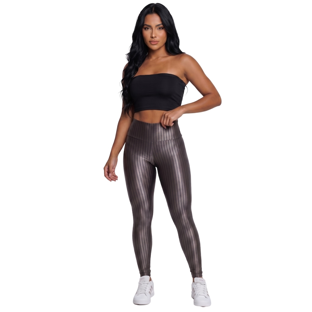 Conjunto Fitness Top Faixa Tube e Calça New Zig Vekyo Feminino