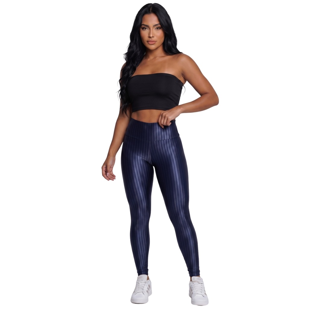 Conjunto Fitness Top Faixa Tube e Calça New Zig Vekyo Feminino