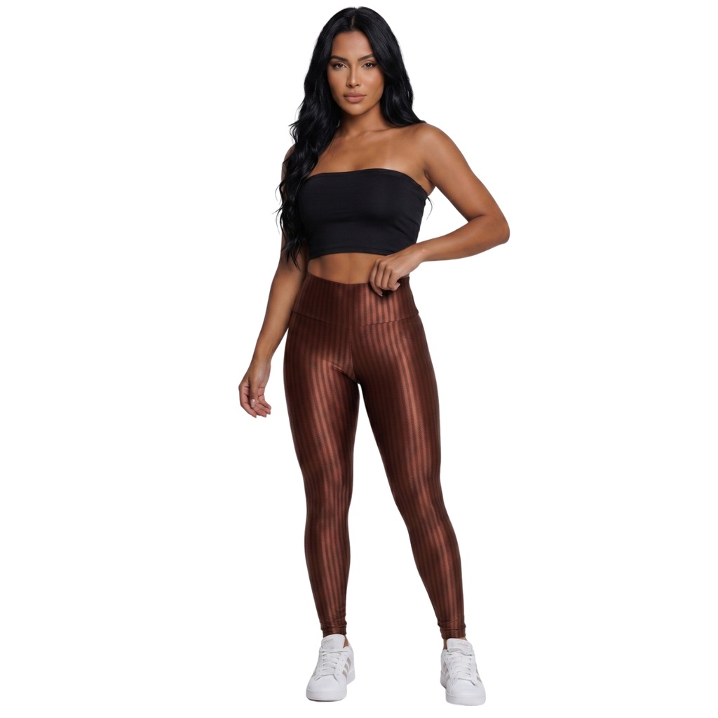 Conjunto Fitness Top Faixa Tube e Calça New Zig Vekyo Feminino