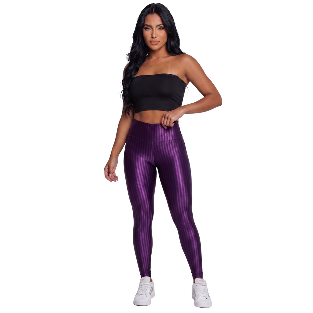 Conjunto Fitness Top Faixa Tube e Calça New Zig Vekyo Feminino