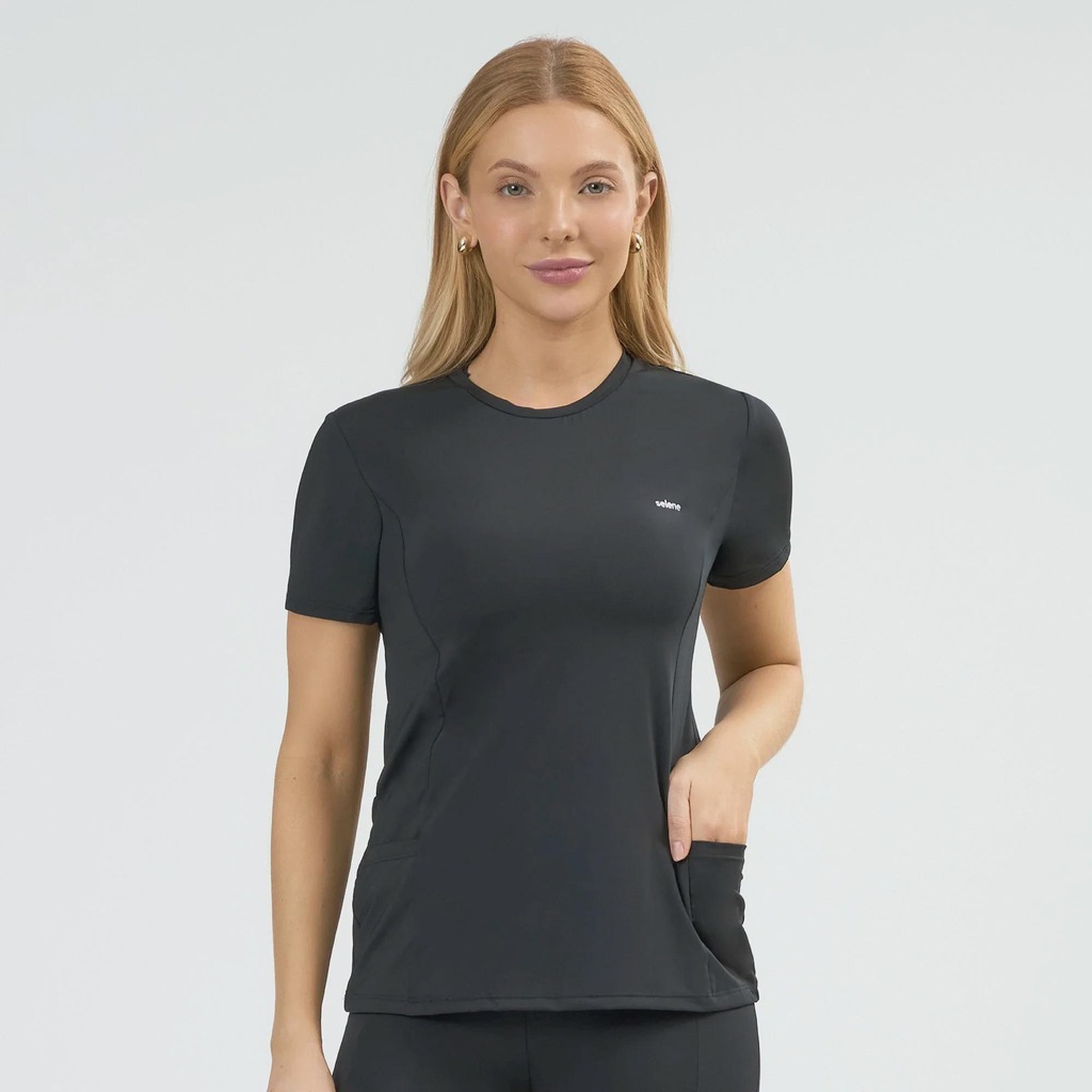 Imagem 1 do produto Camiseta Selene Recorte e Bolso Lateral Feminino