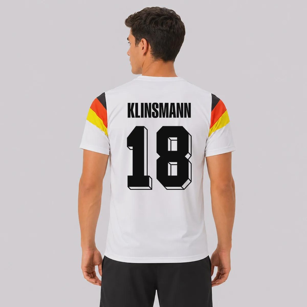 Camisa Alemanha Retrô 1990 Dry 18 Klinsmann Masculina - Foto 1