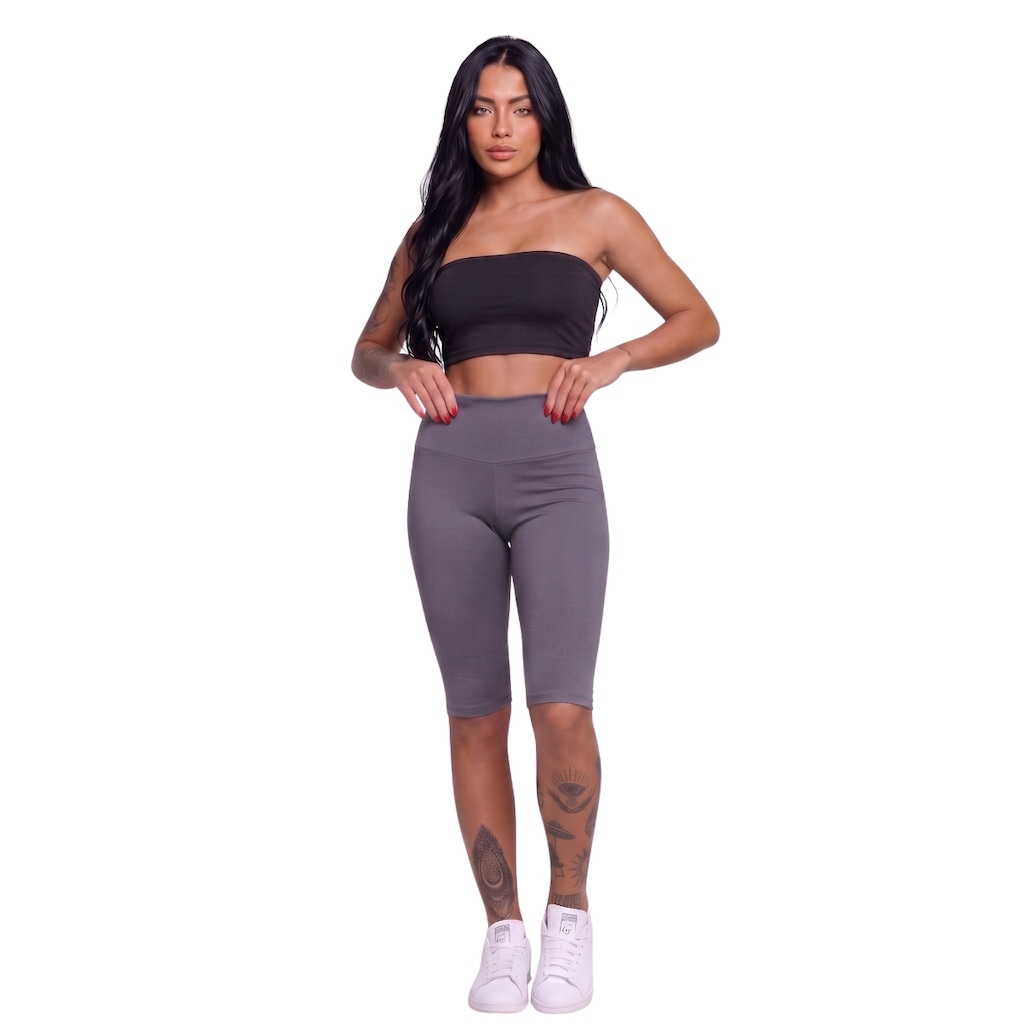 Imagem 1 do produto Conjunto Esportivo Top Tube Faixa e Bermudão Vekyo Feminino