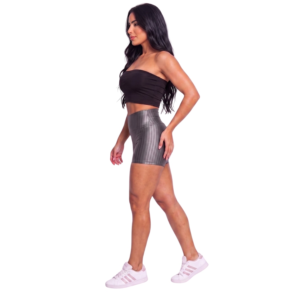 Imagem 2 do produto Conjunto Esportivo Fitness Top Tube Faixa e Short New Zig Vekyo Feminino