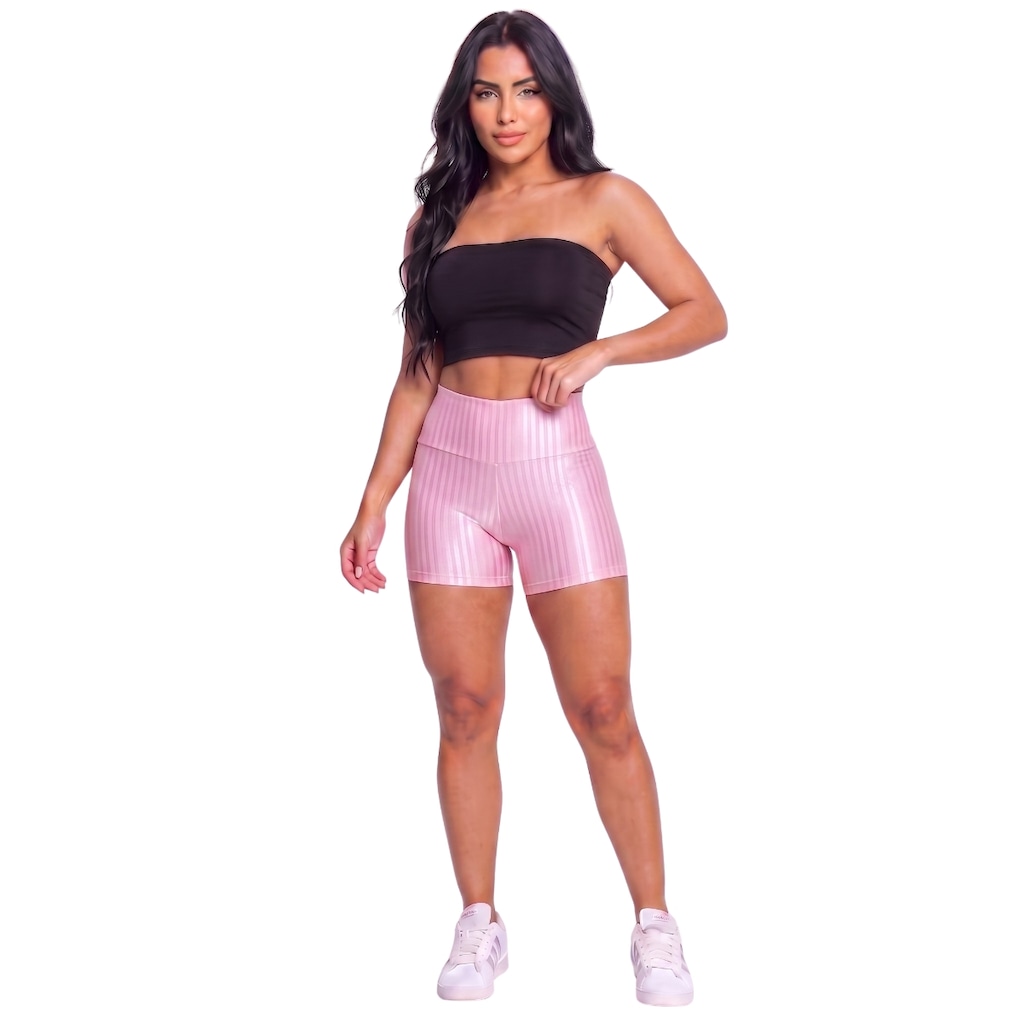 Imagem 1 do produto Conjunto Esportivo Fitness Top Tube Faixa e Short New Zig Vekyo Feminino
