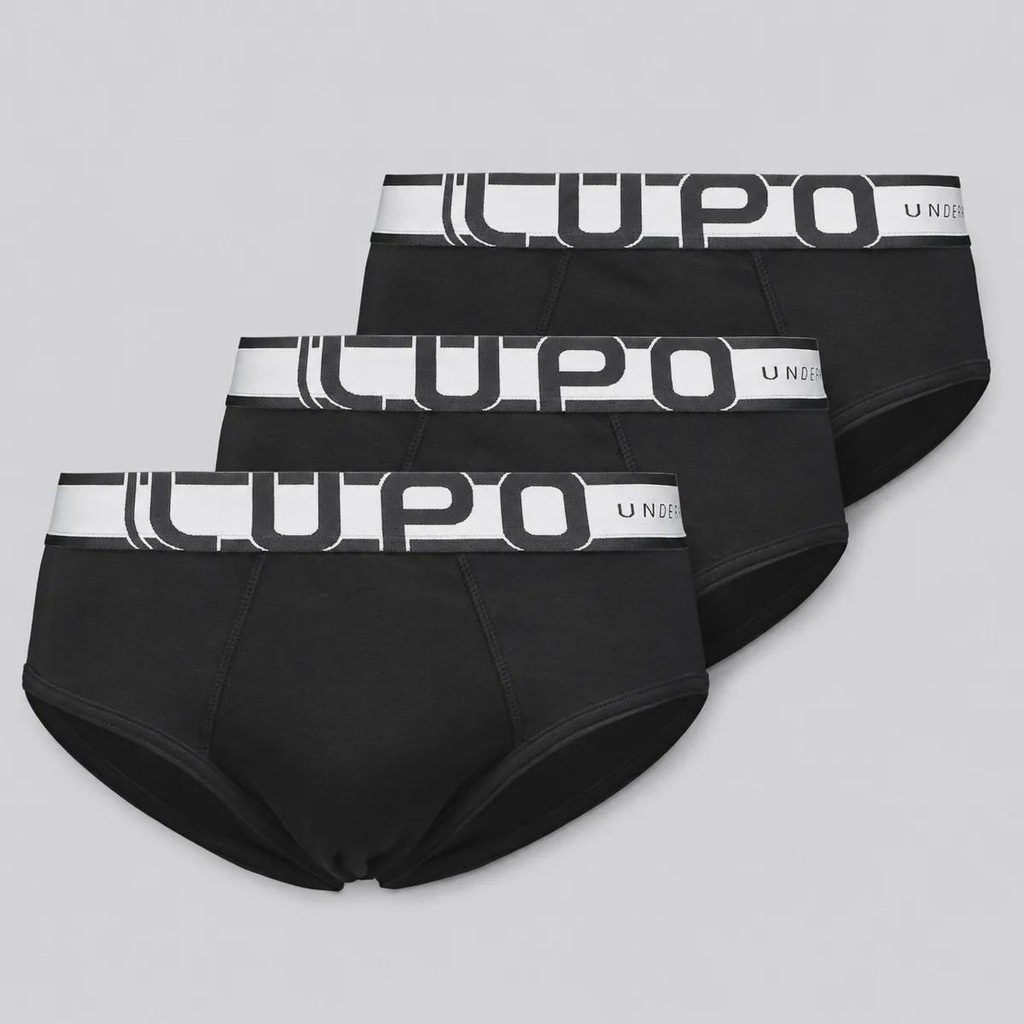 Imagem 1 do produto Kit Cueca Slip Lupo Algodão com Elastano - 3 Unidades
