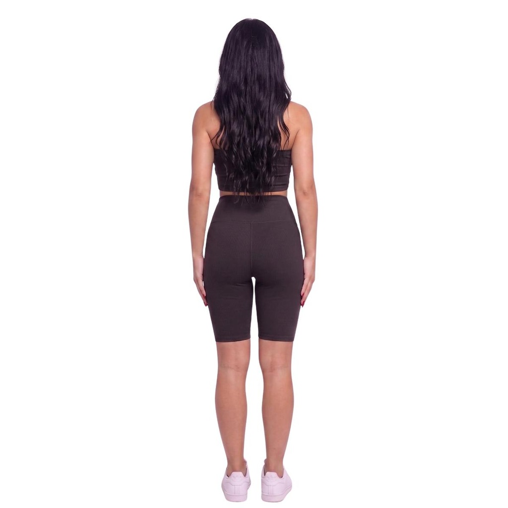 Imagem 3 do produto Conjunto Esportivo Top Tube Faixa e Bermudinha Suplex Vekyo Feminino