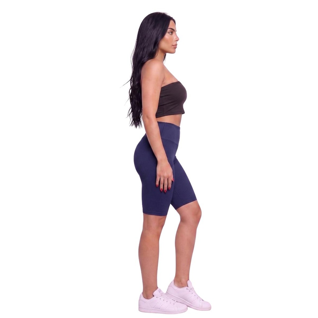 Imagem 2 do produto Conjunto Esportivo Top Tube Faixa e Bermudinha Suplex Vekyo Feminino
