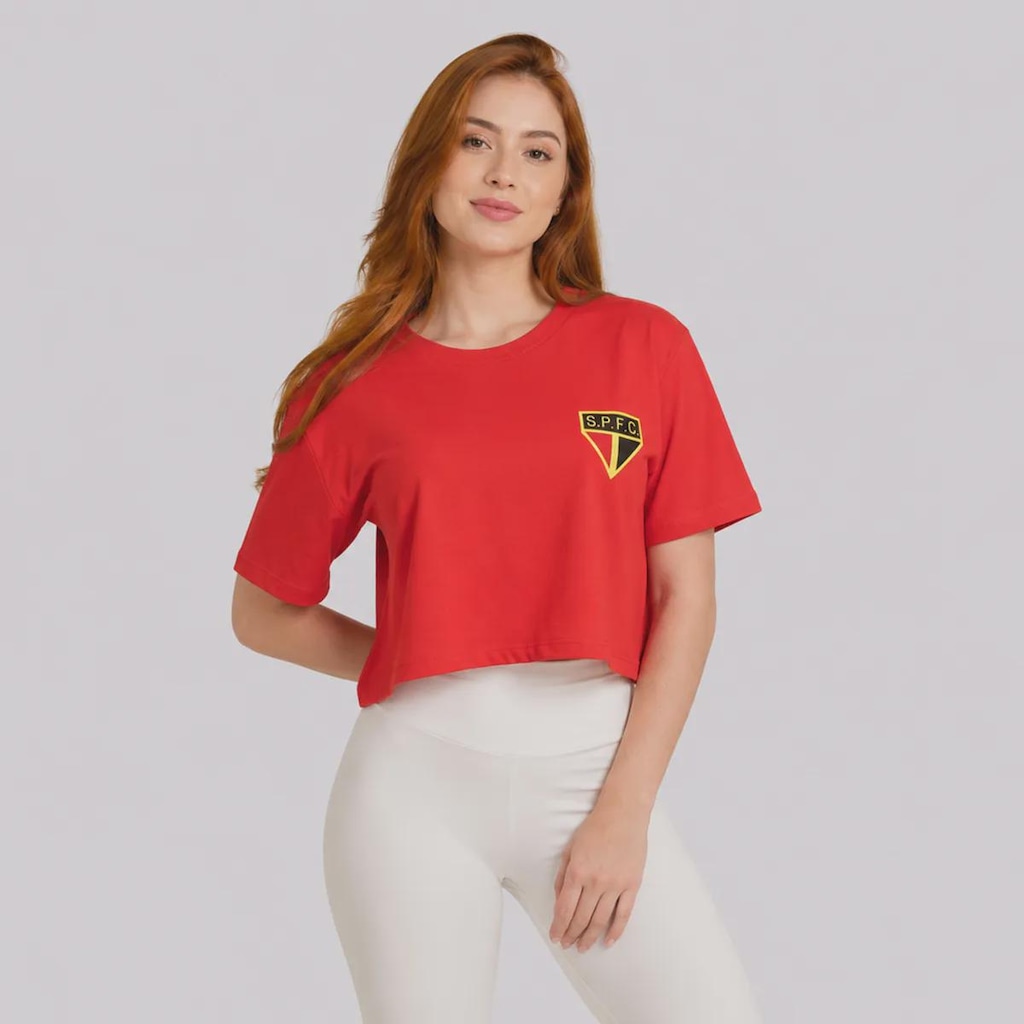 Imagem 1 do produto Blusa Cropped do São Paulo Raízes Oversized Feminina