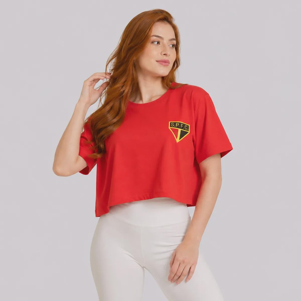 Imagem 3 do produto Blusa Cropped do São Paulo Raízes Oversized Feminina