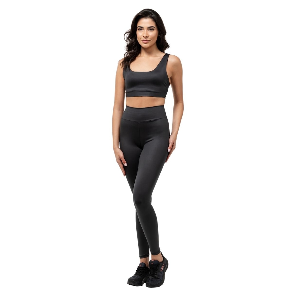 Imagem 1 do produto Calça Legging Dellas Fit Leg Zero Transparência Cintura Alta Academia - Feminina