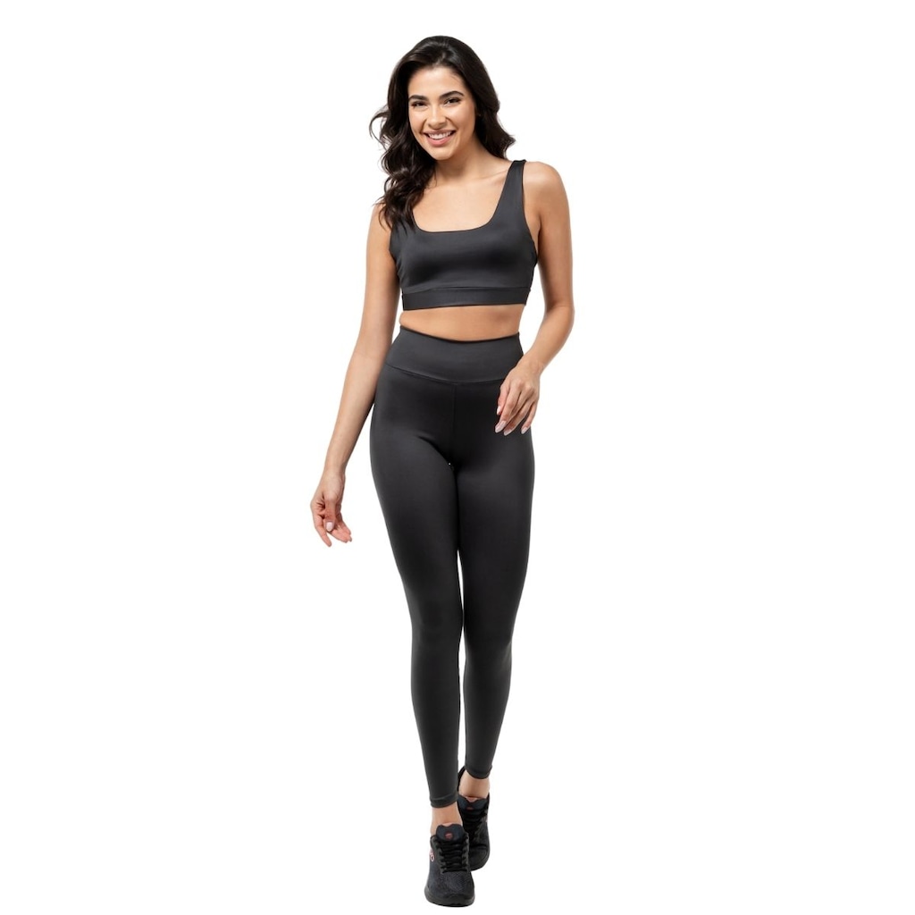 Imagem 2 do produto Calça Legging Dellas Fit Leg Zero Transparência Cintura Alta Academia - Feminina