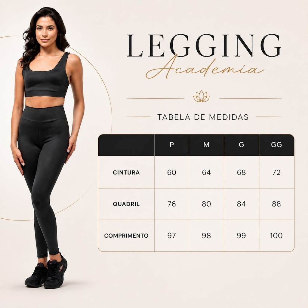 Imagem 5 do produto Calça Legging Dellas Fit Leg Zero Transparência Cintura Alta Academia - Feminina
