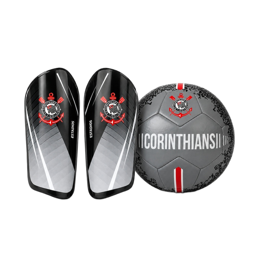 Imagem 1 do produto Kit do Corinthians Bola + Caneleira Estádios Infantil