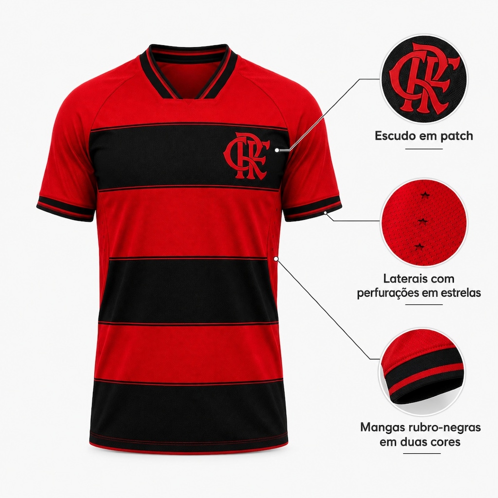 Imagem 5 do produto Camisa do Flamengo Champion Listrada Betel - Masculina