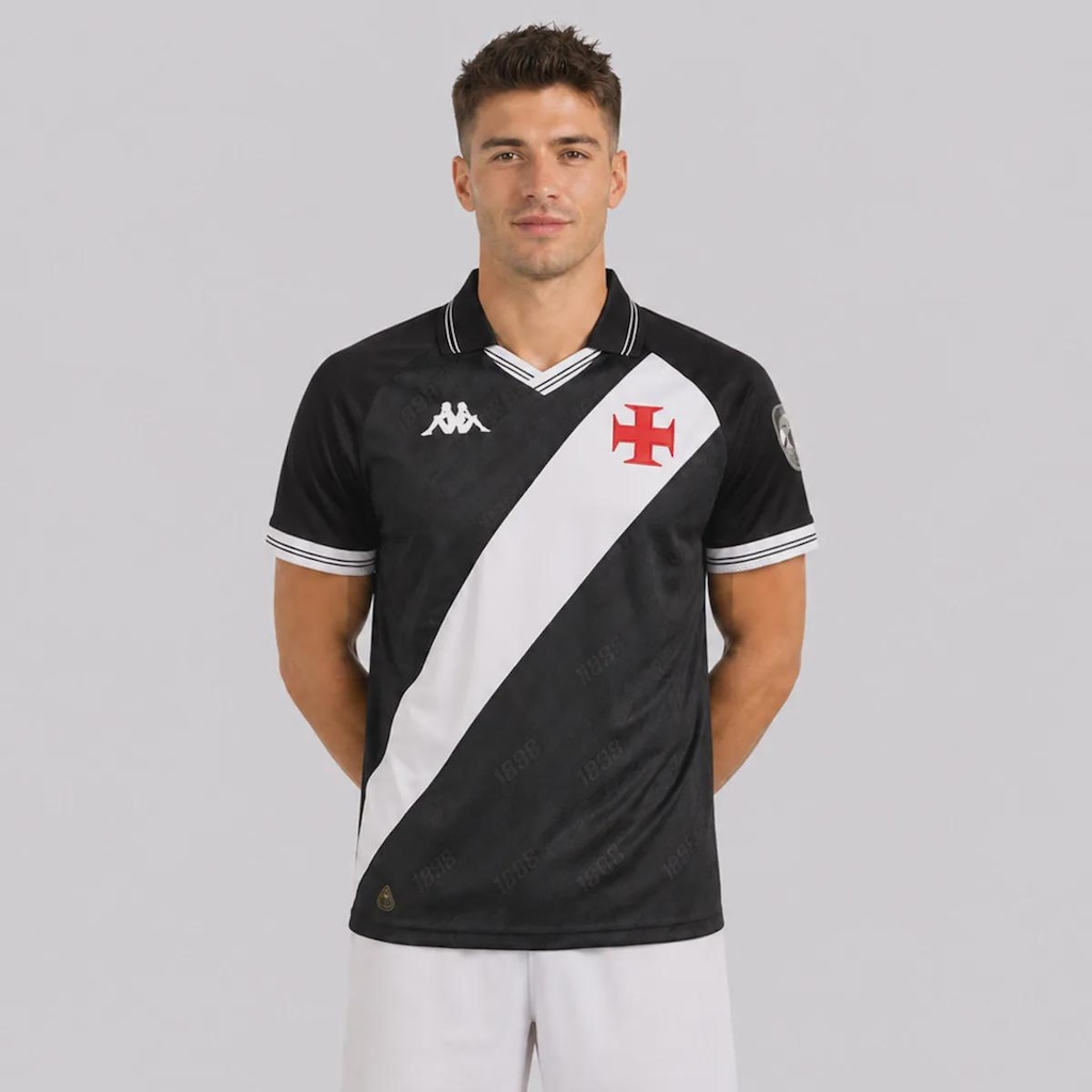 Imagem 1 do produto Camisa do Vasco I 25/26 Patch Libertadores Kappa Masculina
