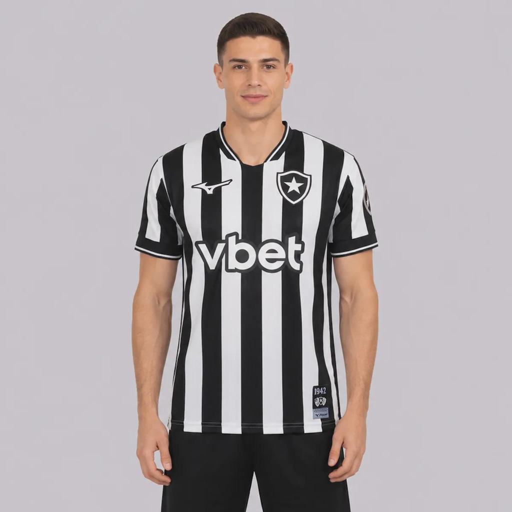 Imagem 1 do produto Camisa do Botafogo I 26/27 Patch Libertadores Mizuno Masculina