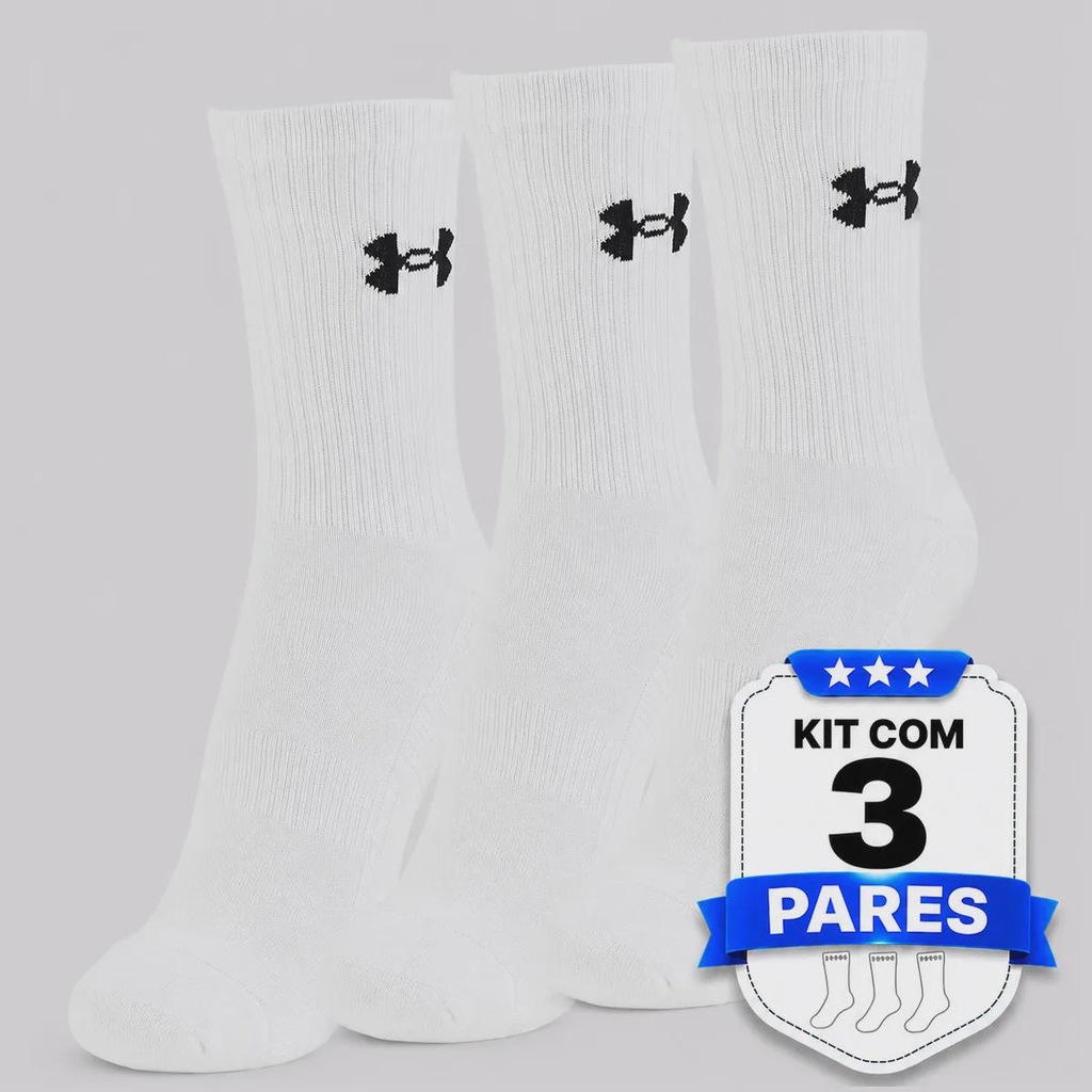 Imagem 2 do produto Kit 3 Pares de Meia Cano Médio Under Armour Performance Masculino