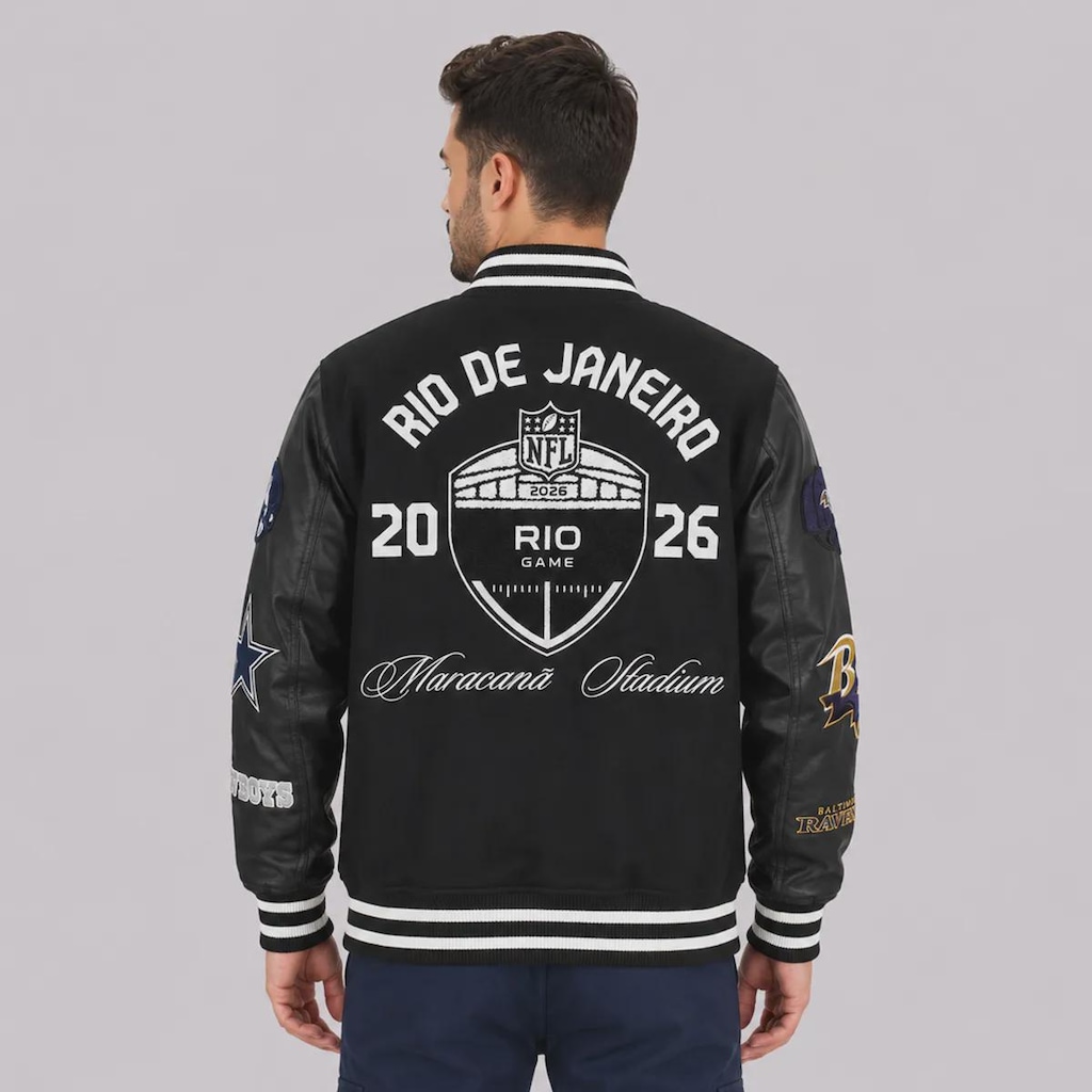 Imagem 4 do produto Jaqueta Masculina New Era NFL Brasil Game 2026 Varsity