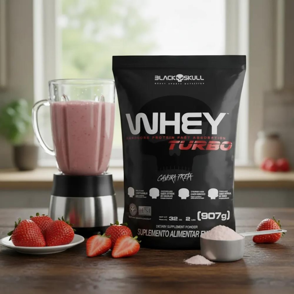 Imagem 3 do produto Refil Whey Turbo Black Skull 907g - Proteína Isolada
