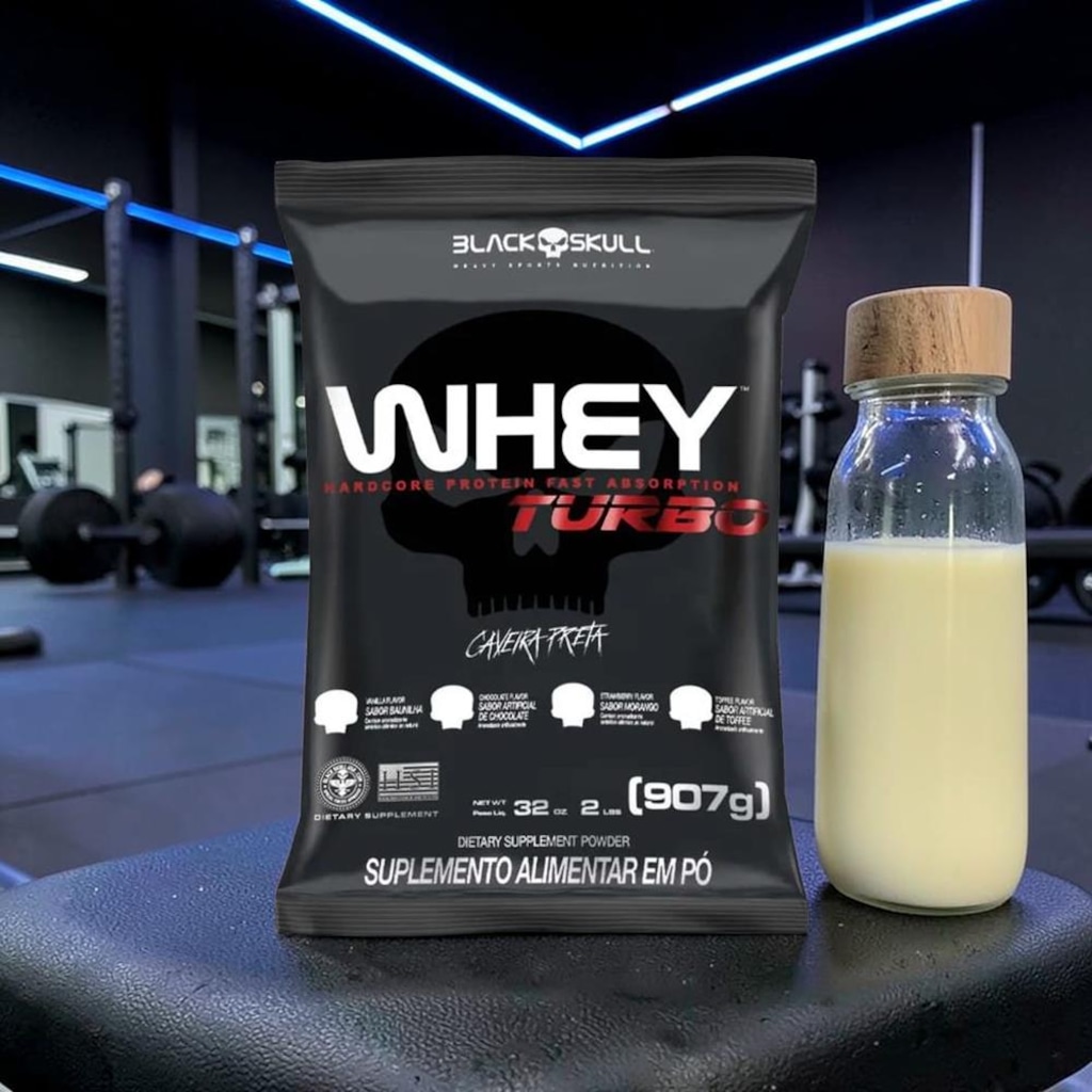 Imagem 3 do produto Refil Whey Turbo Black Skull 907g - Proteína Isolada