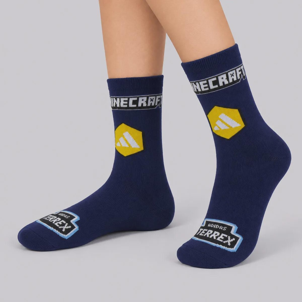 Imagem 3 do produto Kit 3 Pares de Meia Cano Médio adidas Minecraft Infantil