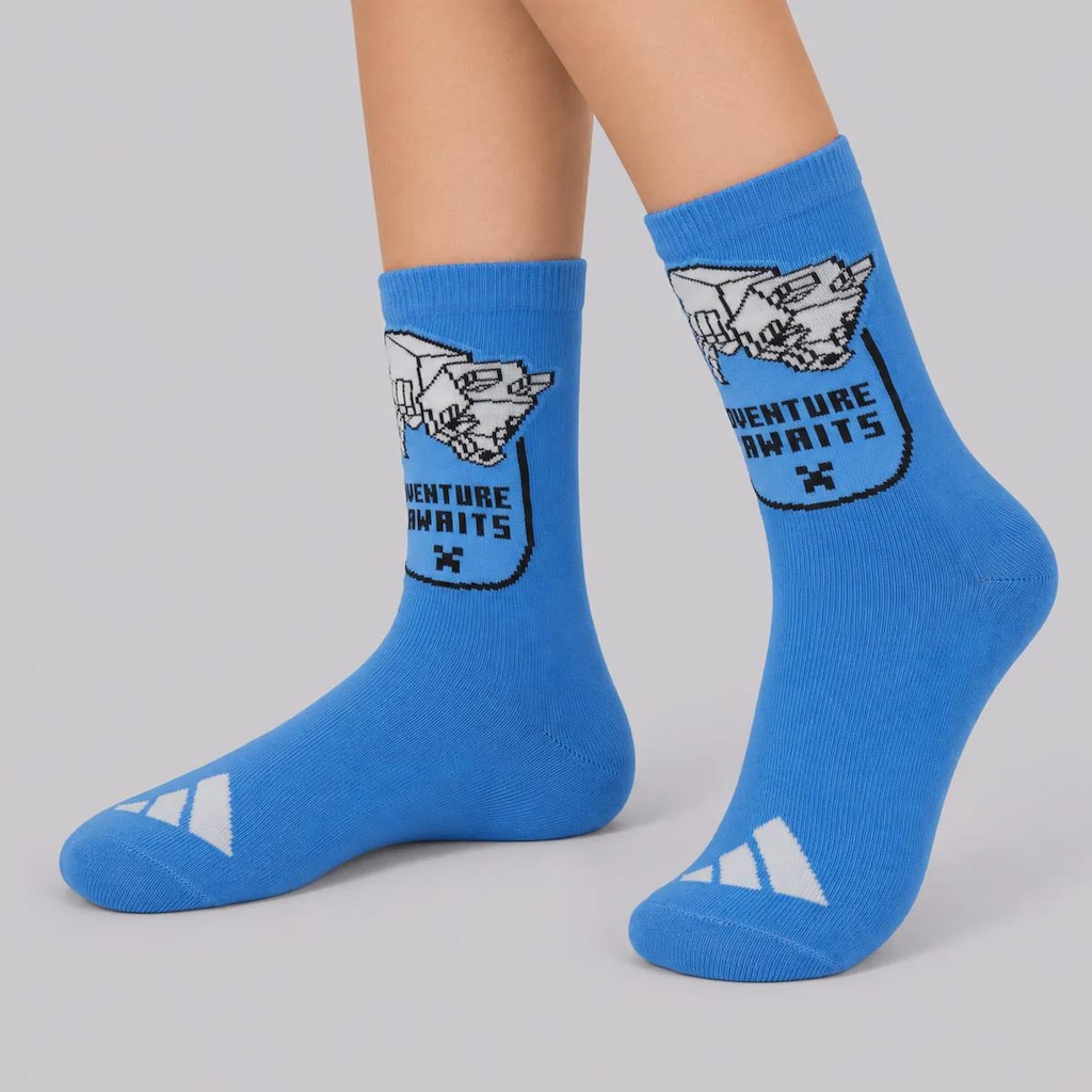 Imagem 5 do produto Kit 3 Pares de Meia Cano Médio adidas Minecraft Infantil
