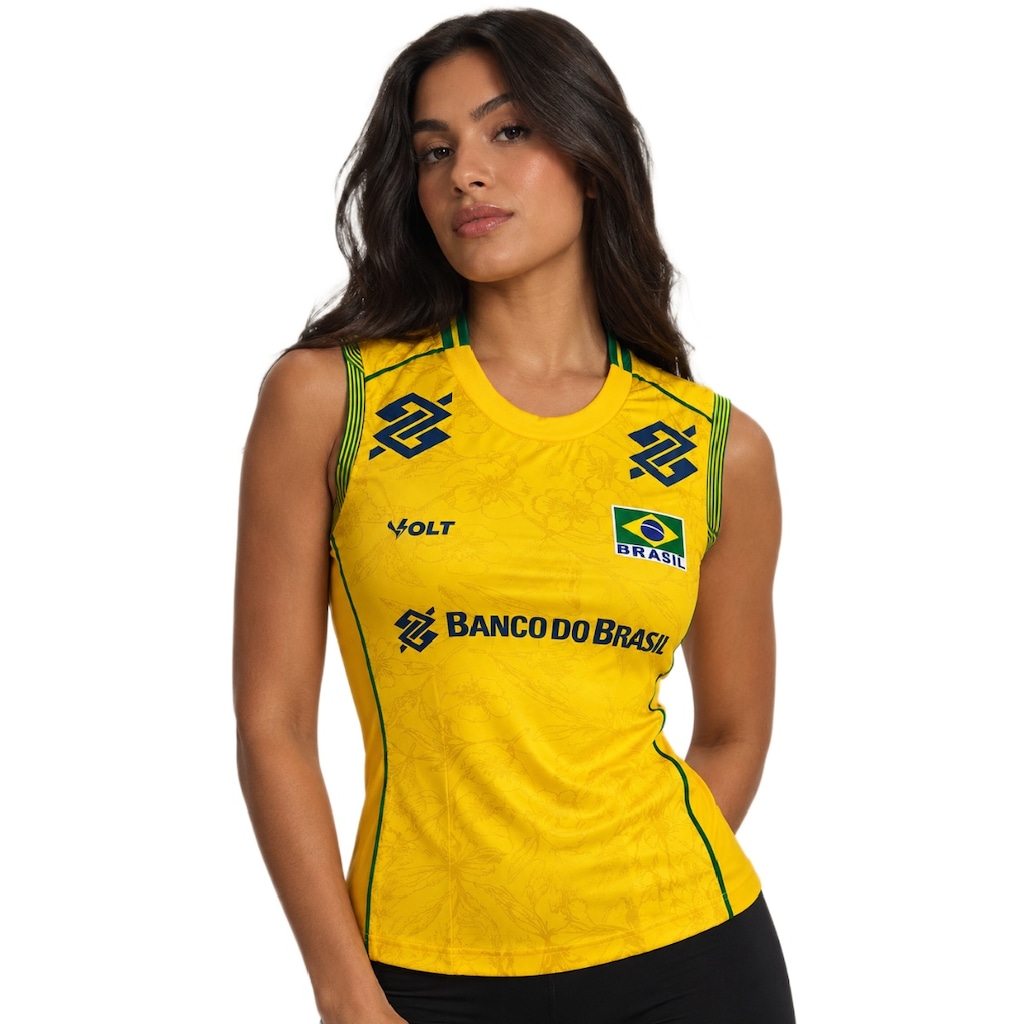 Imagem 2 do produto Camiseta Regata Brasil Vôlei Volt 2026 Jogo 1 - Feminina