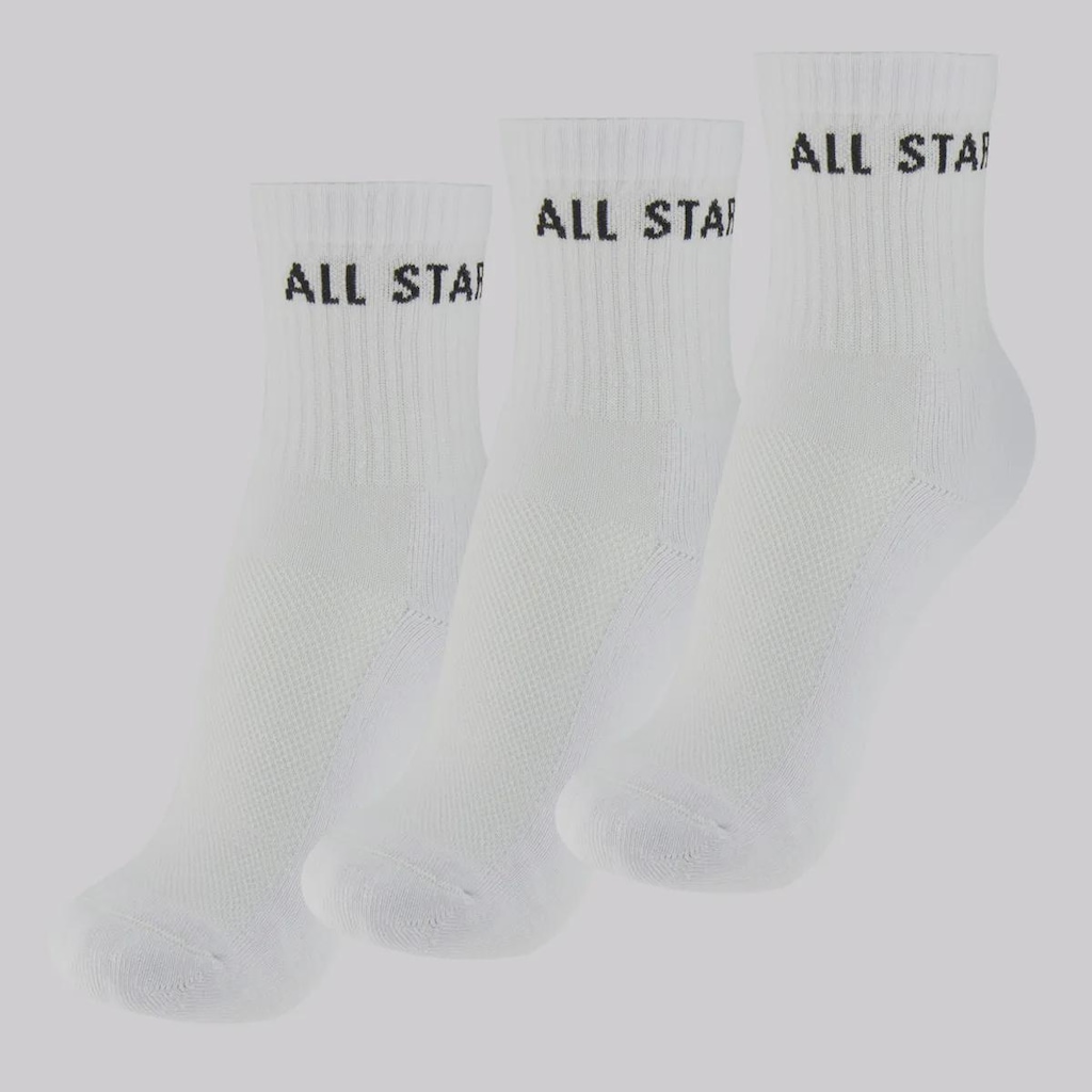 Imagem 1 do produto Kit 3 Pares de Meia Cano Médio Converse Unissex