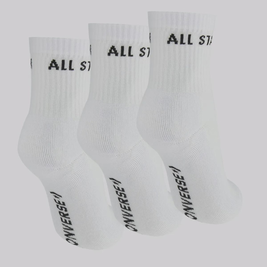 Imagem 4 do produto Kit 3 Pares de Meia Cano Médio Converse Unissex